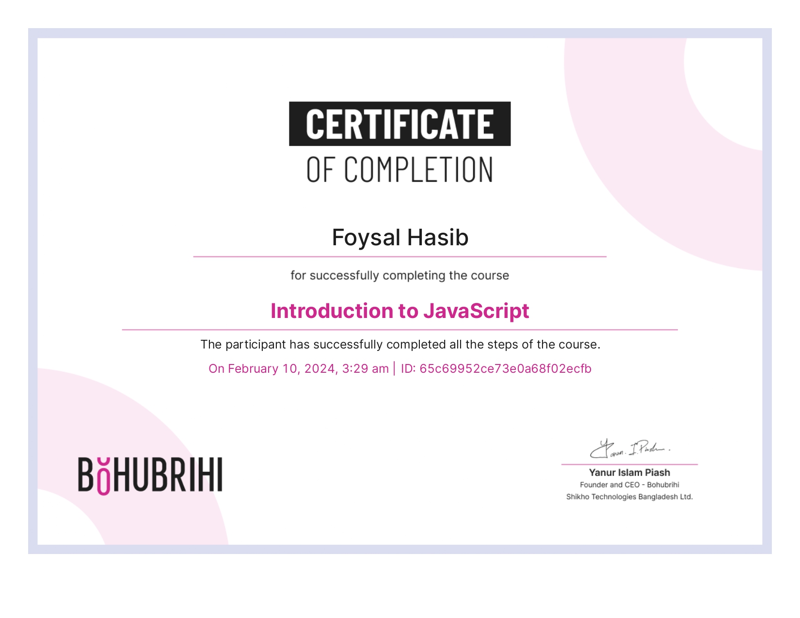 Certificate